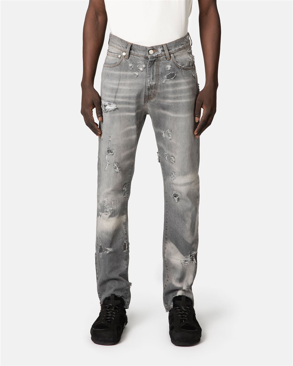 Gray washed jeans 5 pockets - Iceberg - Official Website