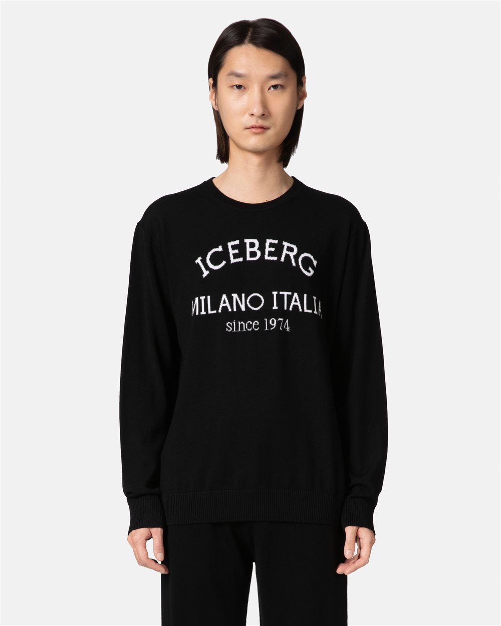 Black jumper with heritage logo - Iceberg - Official Website