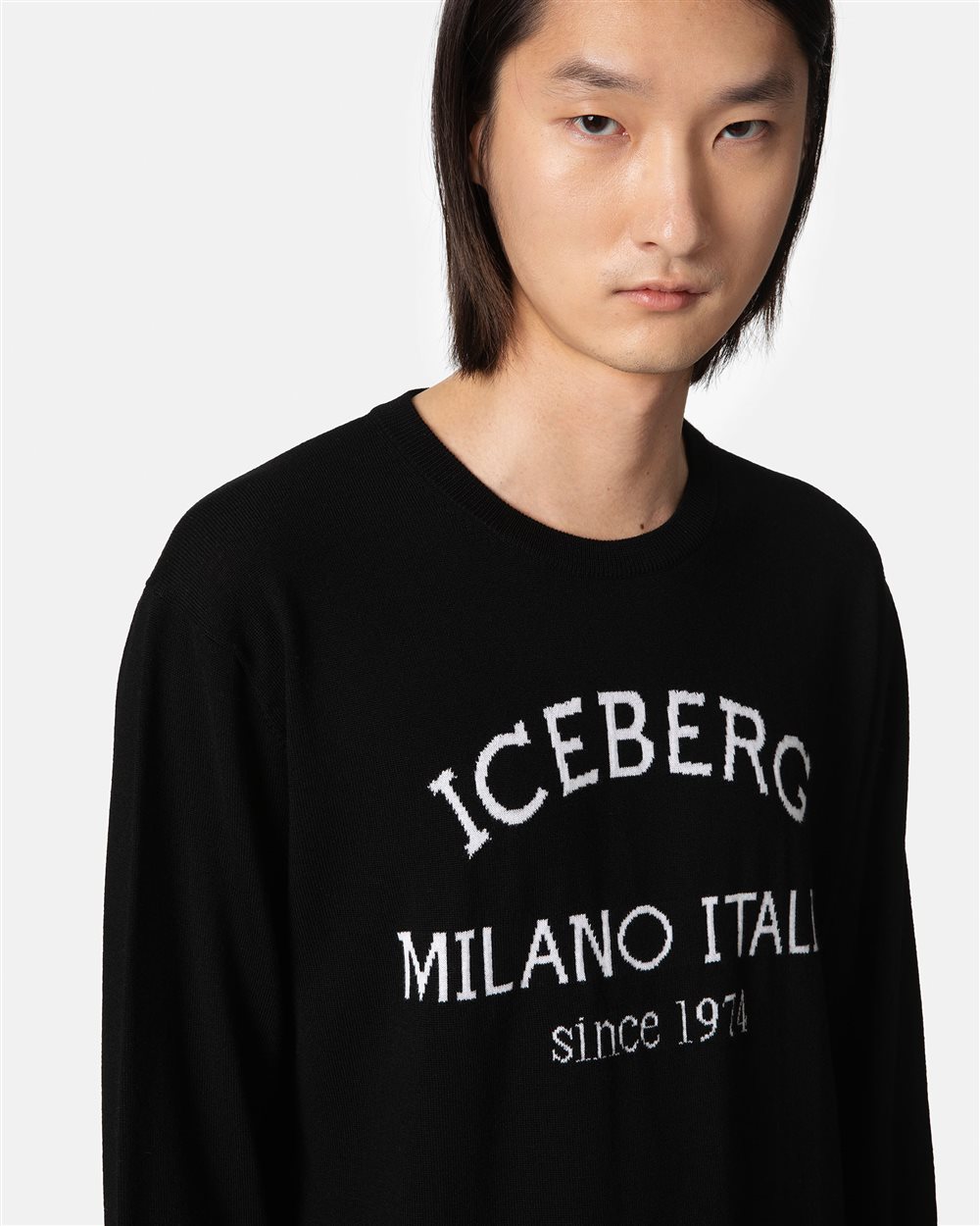 Black jumper with heritage logo - Iceberg - Official Website