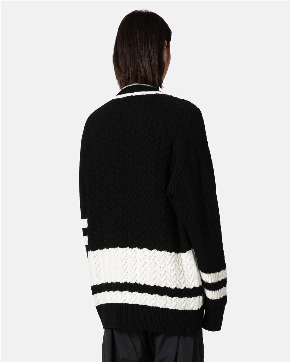 Black cable knit cardigan - Iceberg - Official Website