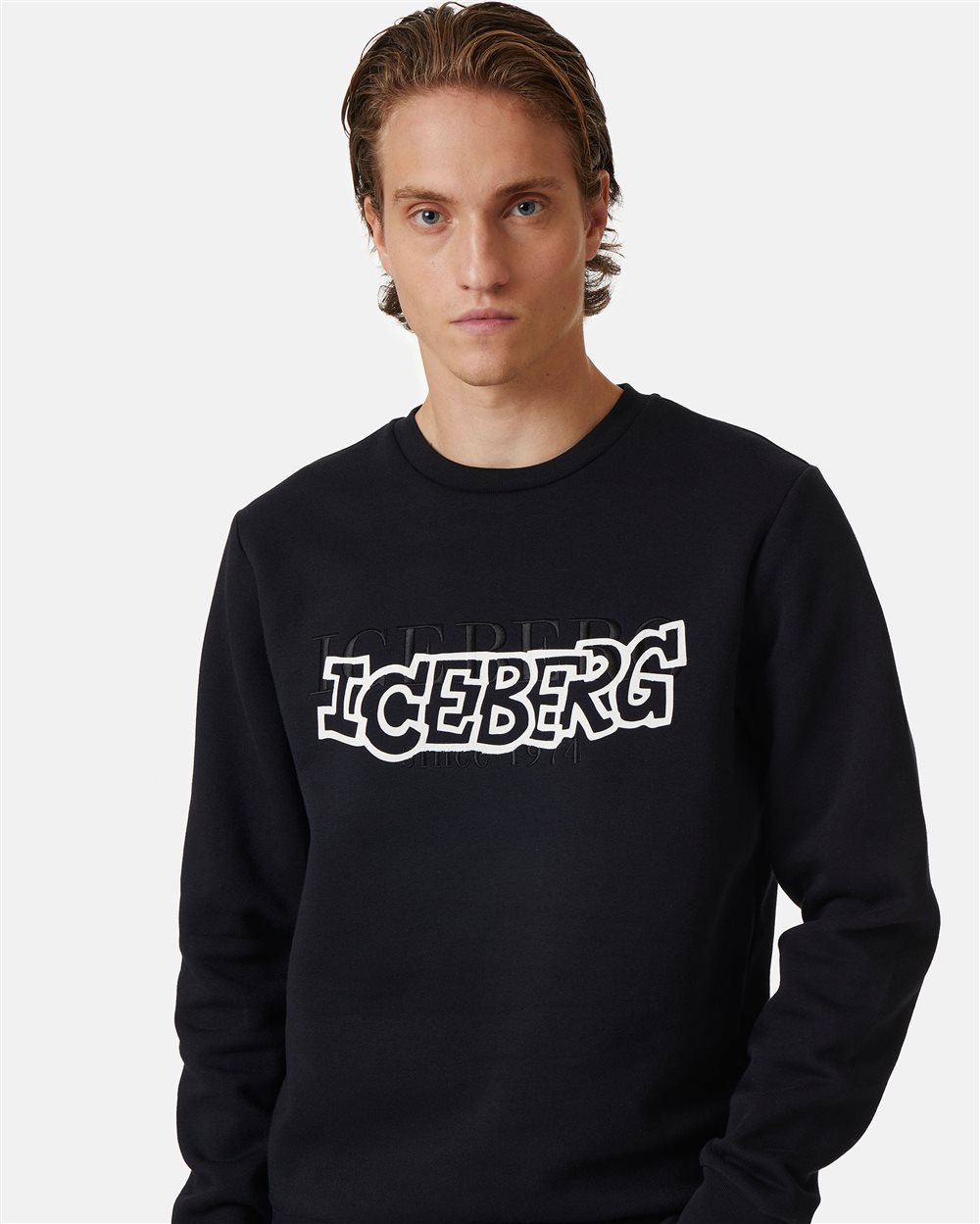 Sweatshirt with institutional and cartoon logo - Iceberg - Official Website