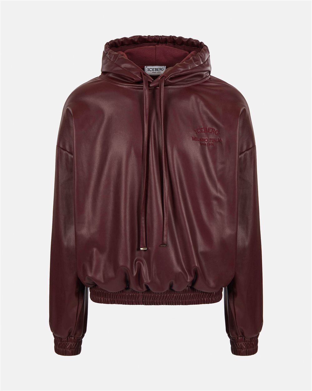Eco-leather hooded sweatshirt - Iceberg - Official Website
