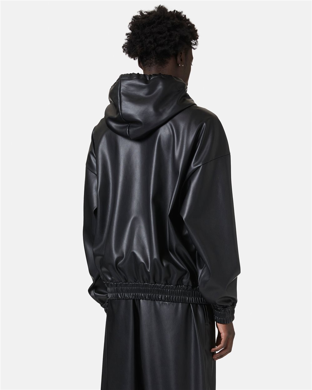 Black eco-leather hooded sweatshirt - Iceberg - Official Website
