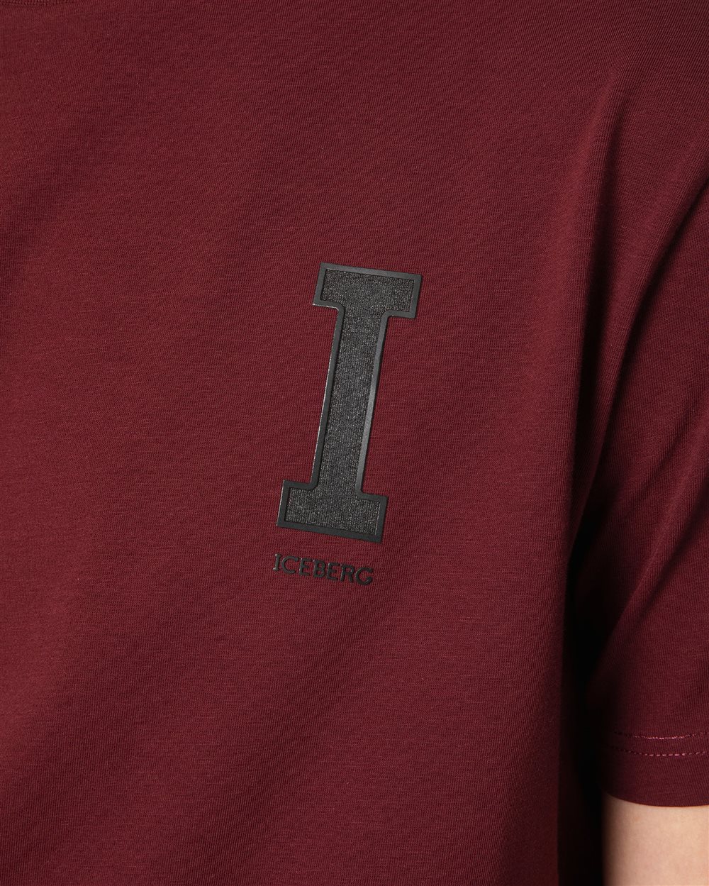 Bordeaux T-shirt with studded logo - Iceberg - Official Website