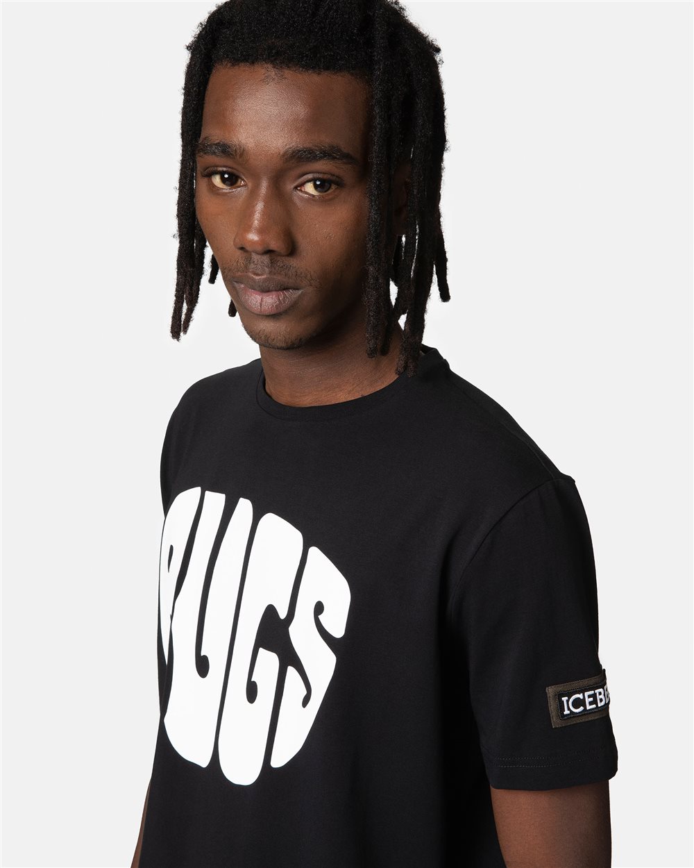 Black T-shirt with cartoon logo - Iceberg - Official Website