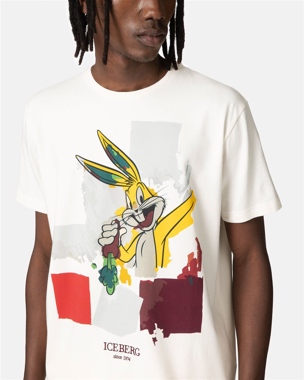 White ivory T-shirt with cartoon graphic - Iceberg - Official Website