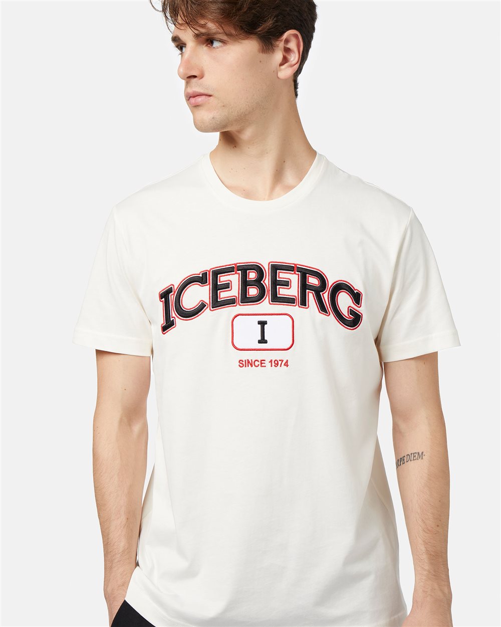 White ivory T-shirt with logo - Iceberg - Official Website