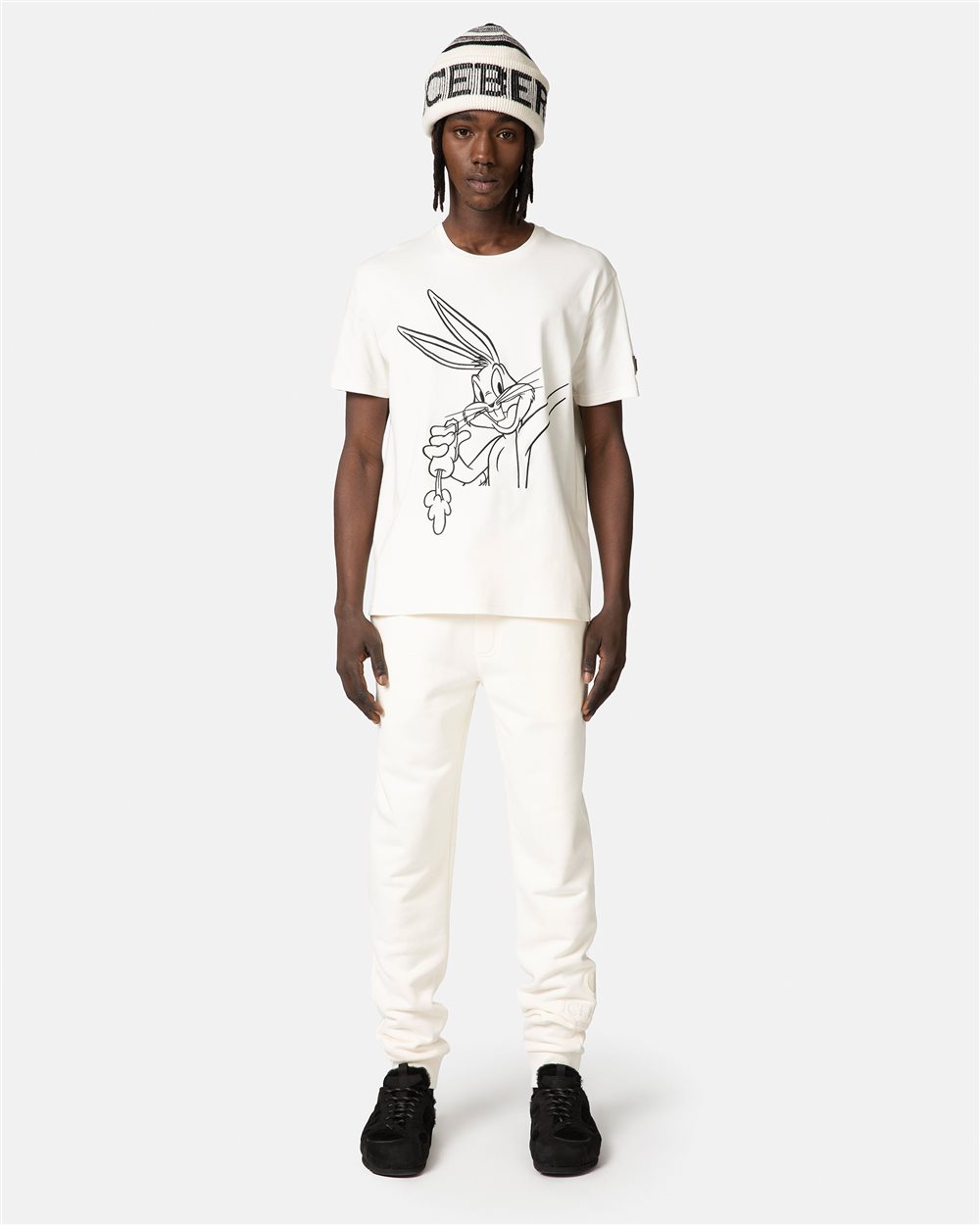 WHITE IVORY T-SHIRT WITH CARTOON DETAIL - Iceberg - Official Website