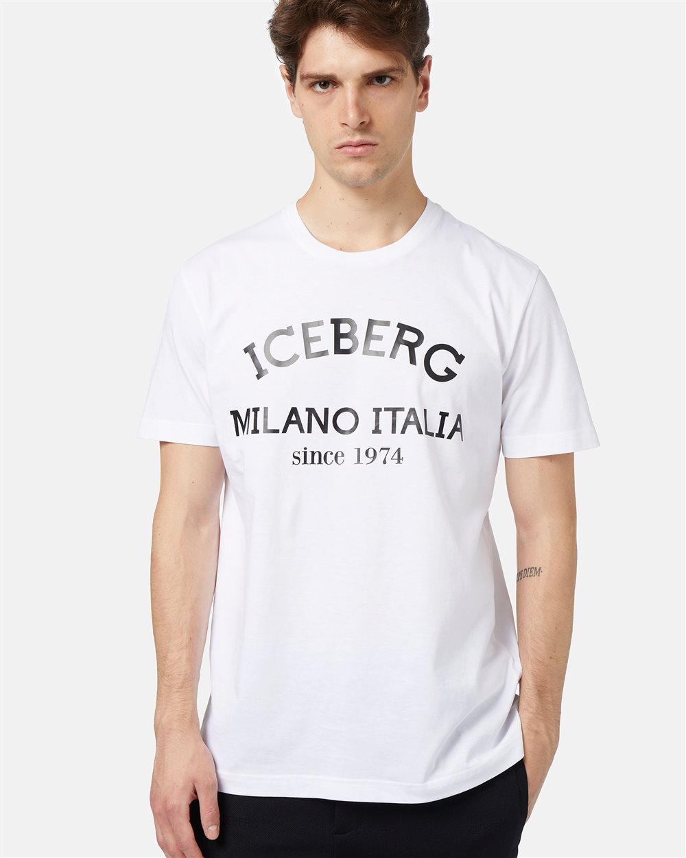 White T-shirt with institutional logo - Iceberg - Official Website