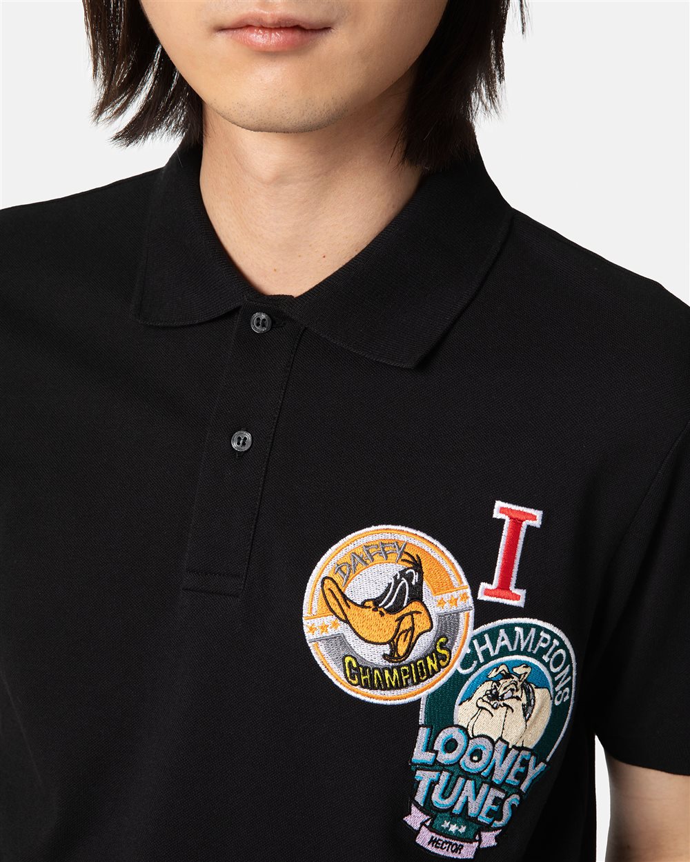 Black polo shirt with cartoon patch - Iceberg - Official Website
