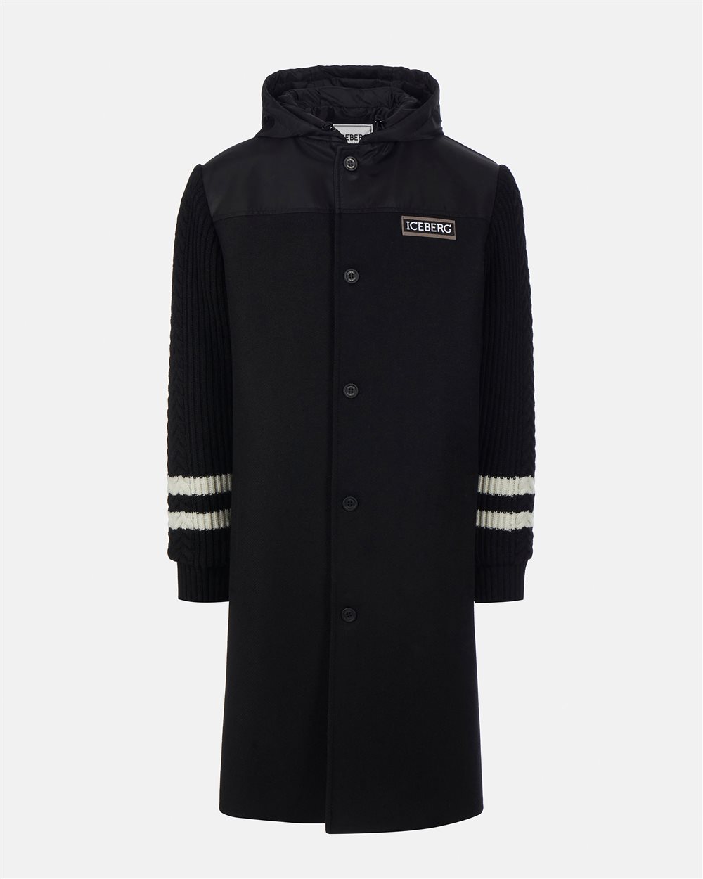 Single-breasted coat with logo - Iceberg - Official Website