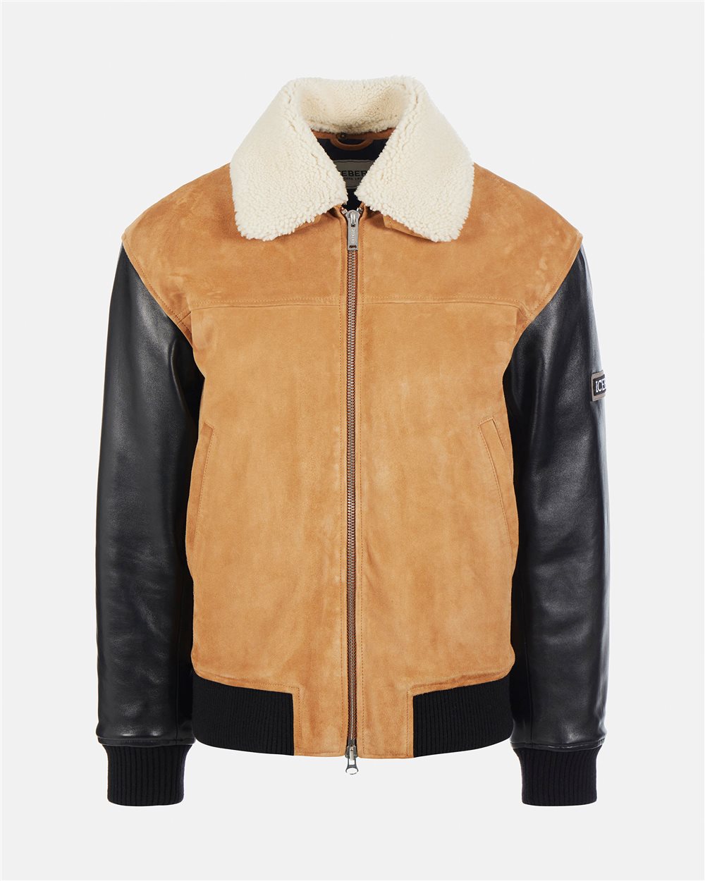 Leather jacket with eco-fur collar - Iceberg - Official Website