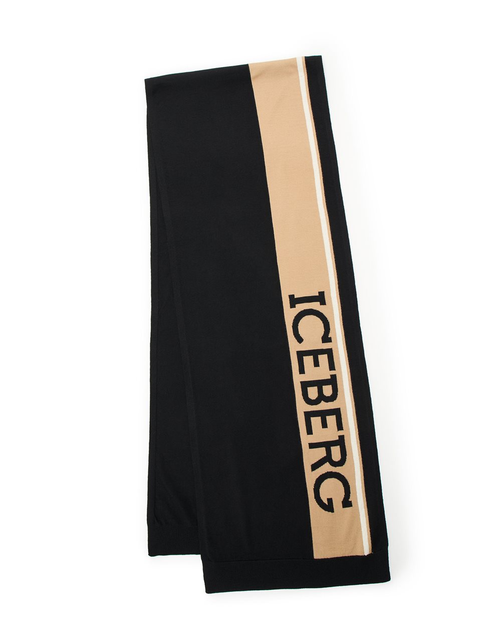 Black scarf in wool with logo - Iceberg - Official Website