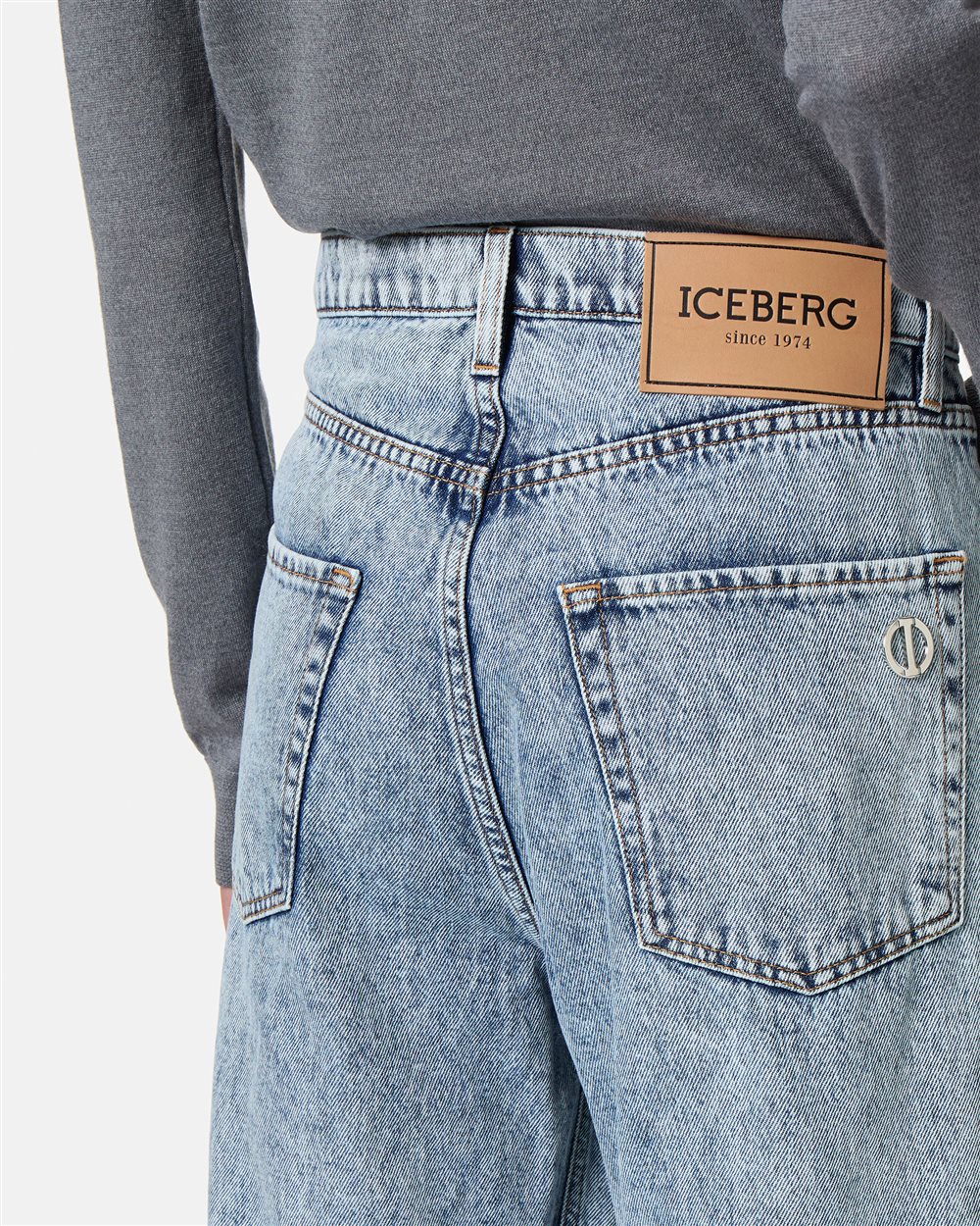 Jeans largo con logo - Iceberg - Official Website