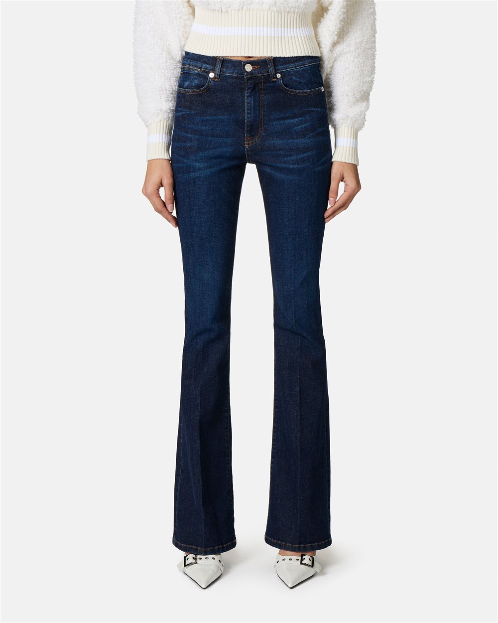 Flared jeans with logo - Iceberg - Official Website