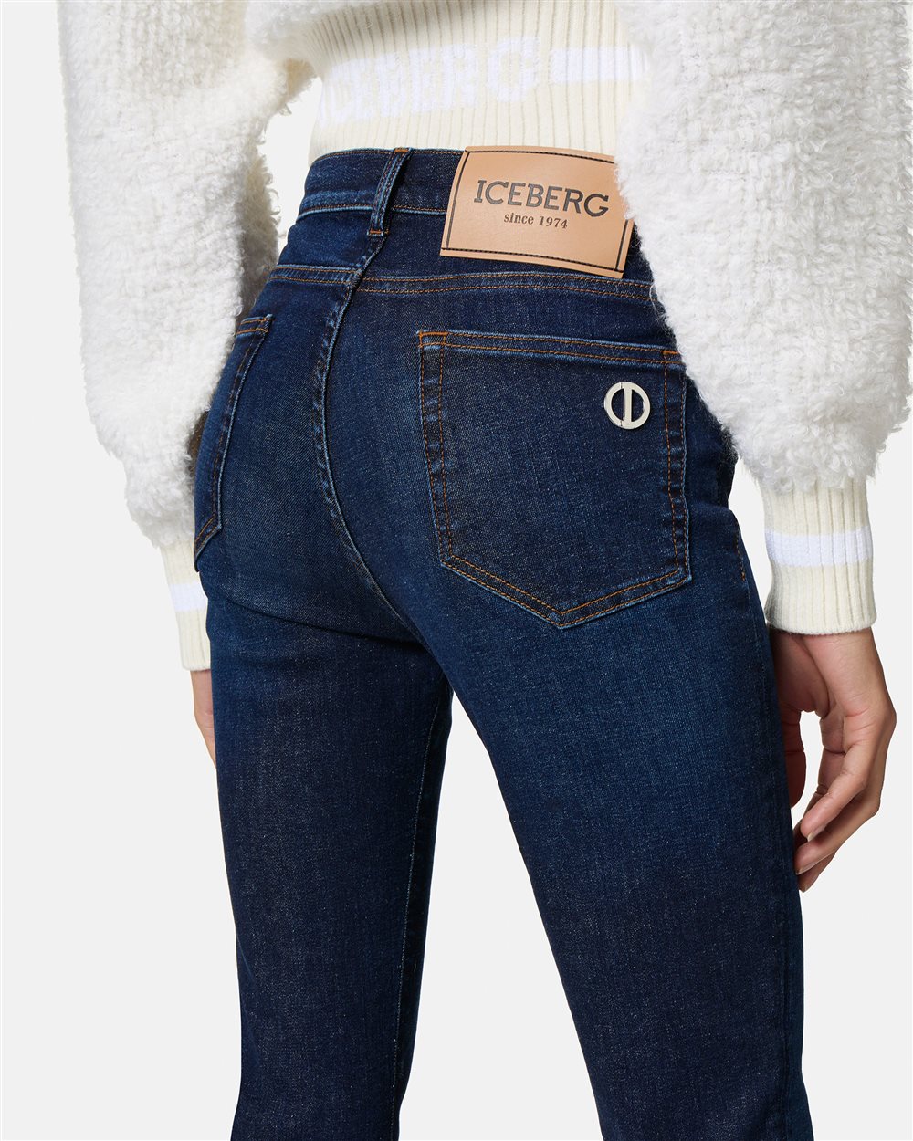 Flared jeans with logo - Iceberg - Official Website