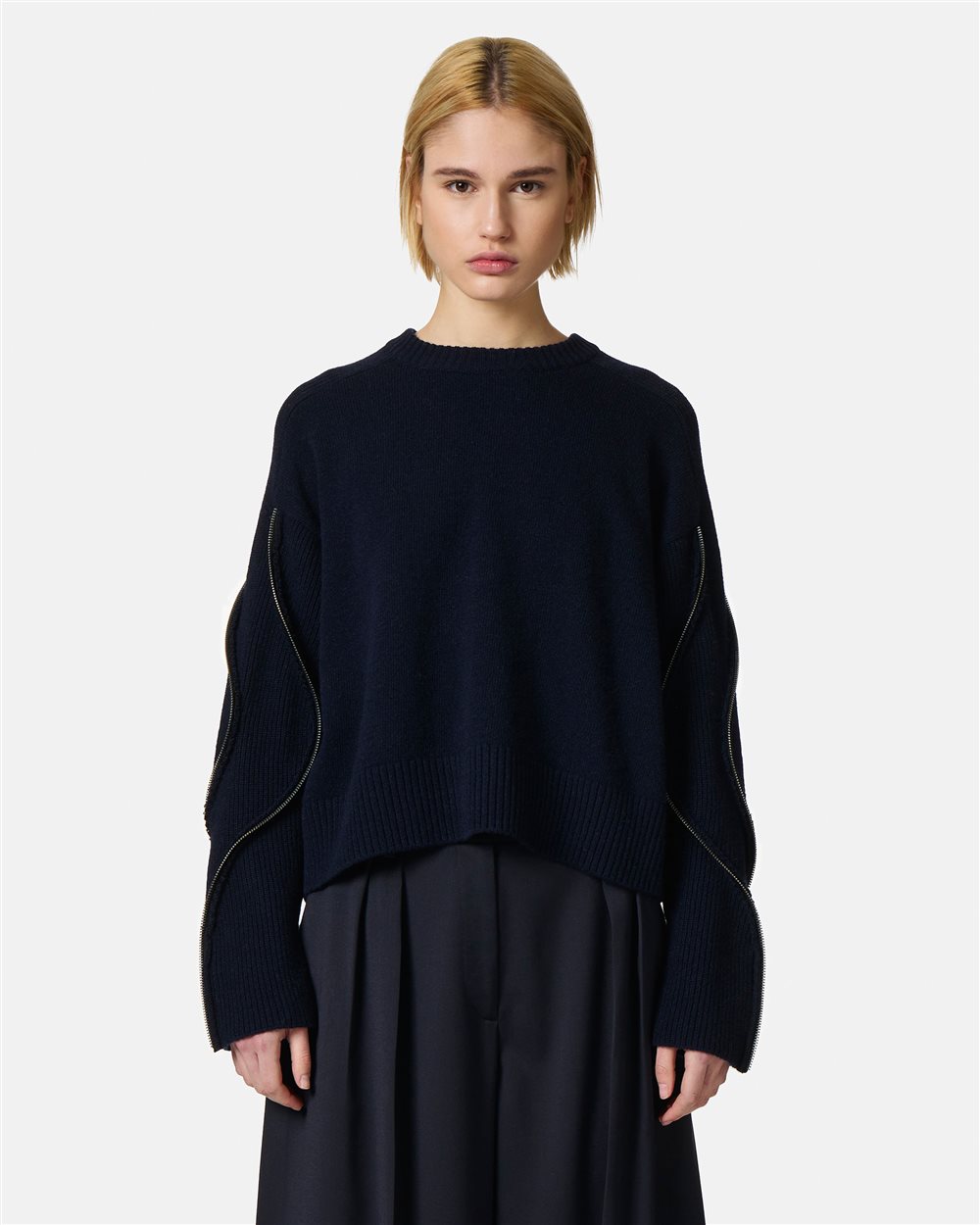 Crewneck sweater with zip - Iceberg - Official Website