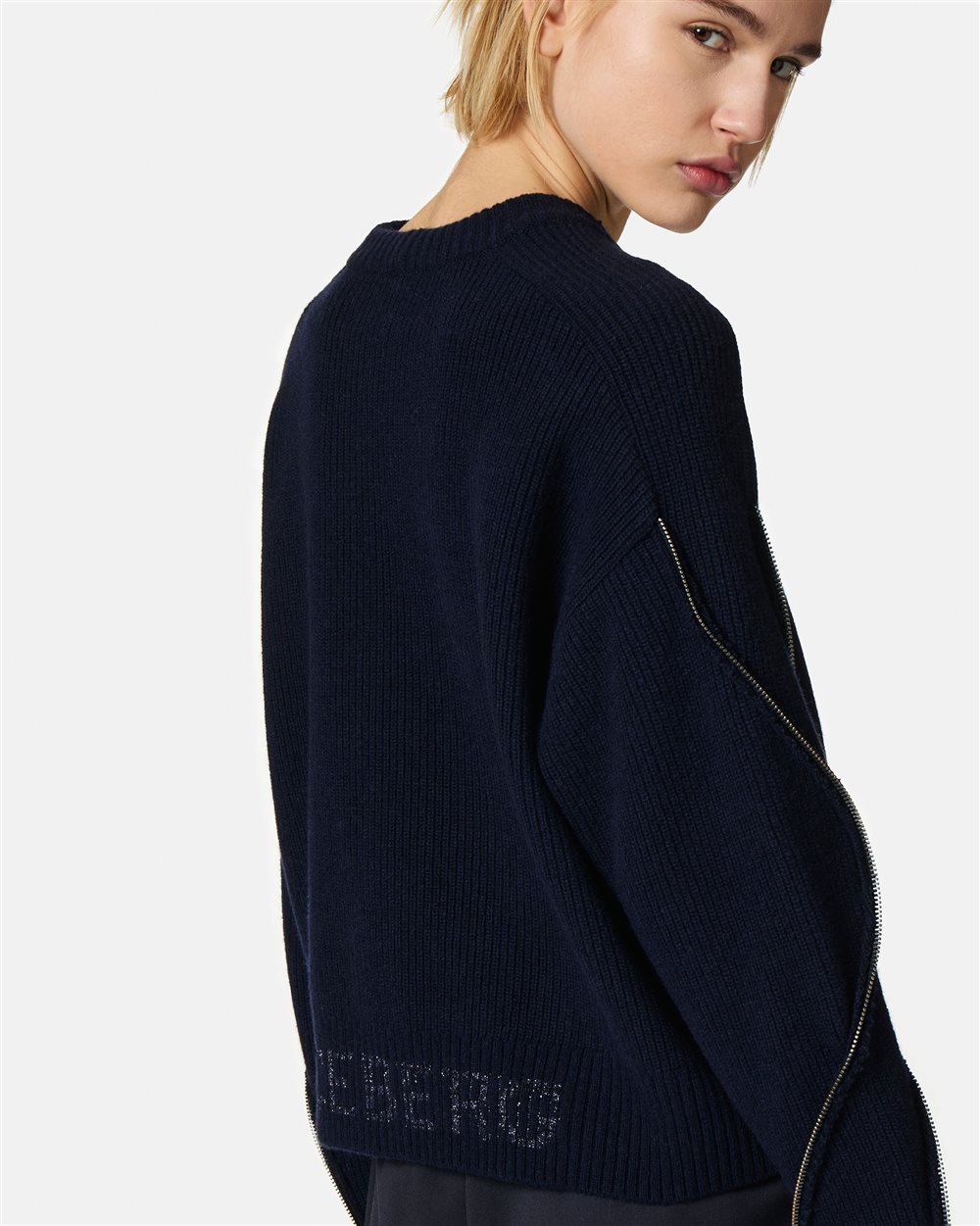 Crewneck sweater with zip - Iceberg - Official Website