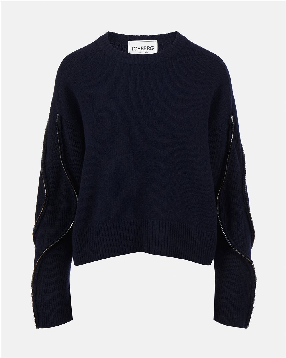 Crewneck sweater with zip - Iceberg - Official Website