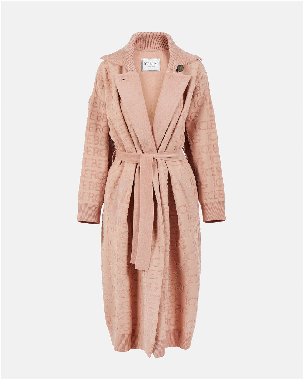 Knitted coat with allover logo - Iceberg - Official Website