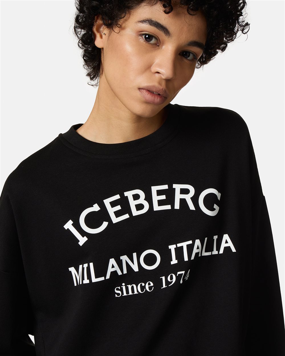Black sweatshirt with institutional logo - Iceberg - Official Website