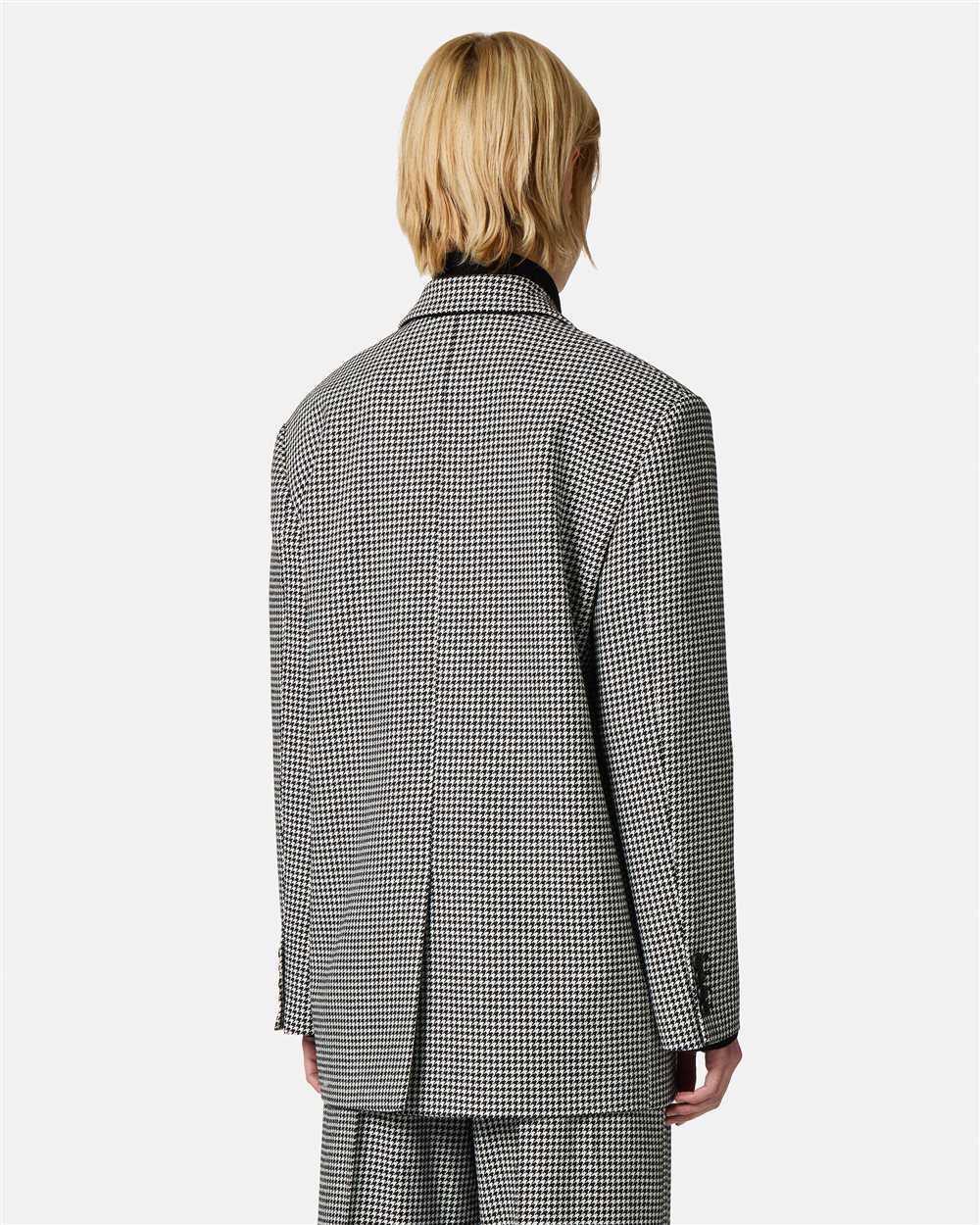 Single-breasted jacket with pied de poule pattern - Iceberg - Official Website