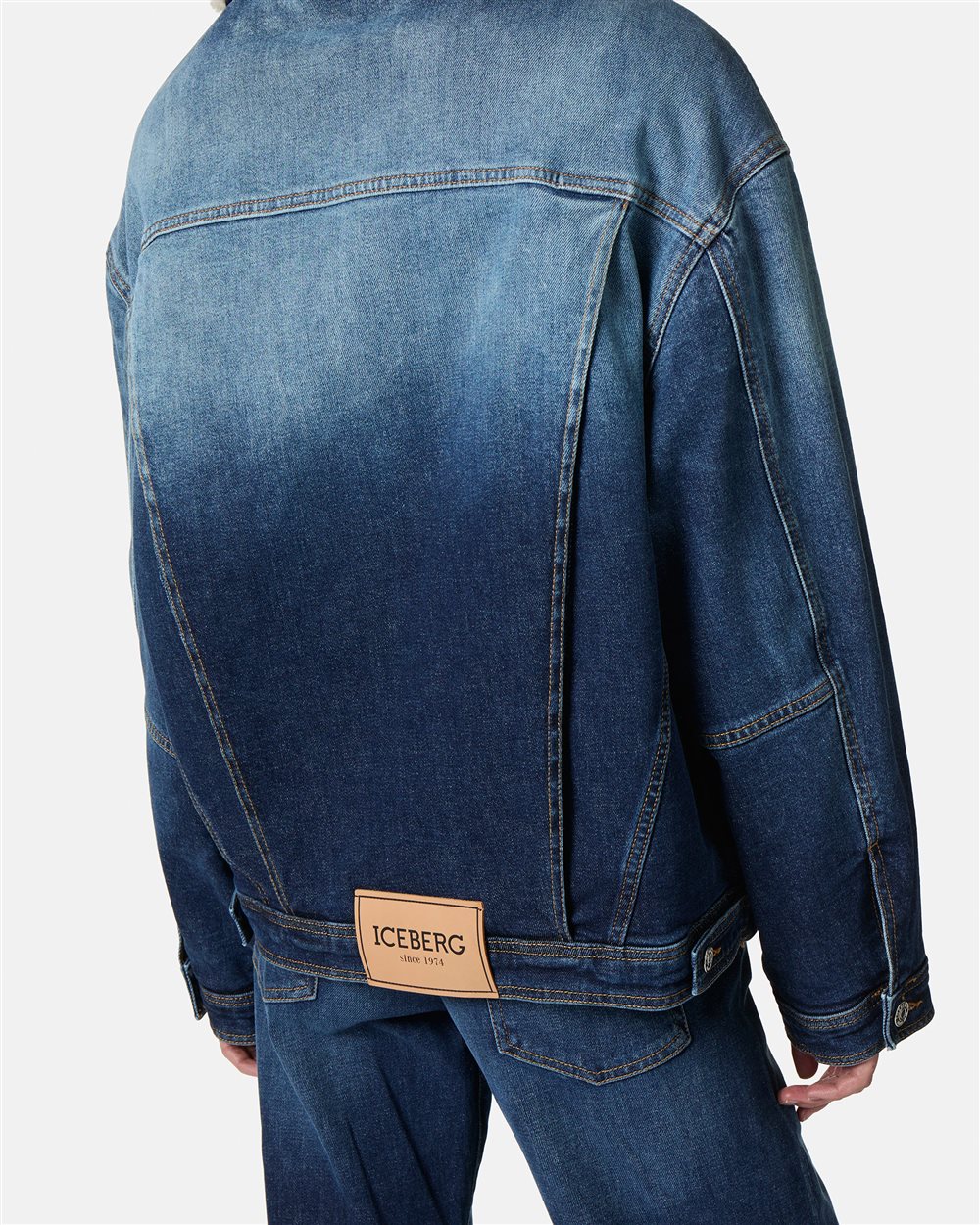 Denim jacket with eco-fur collar - Iceberg - Official Website