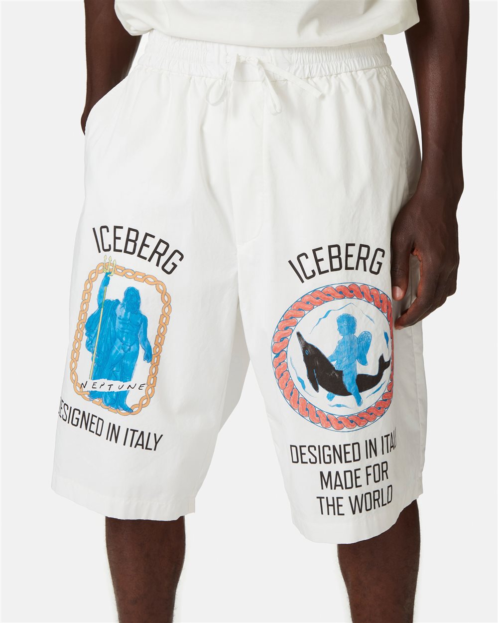 Bermuda shorts with Roma print and logo - Iceberg - Official Website
