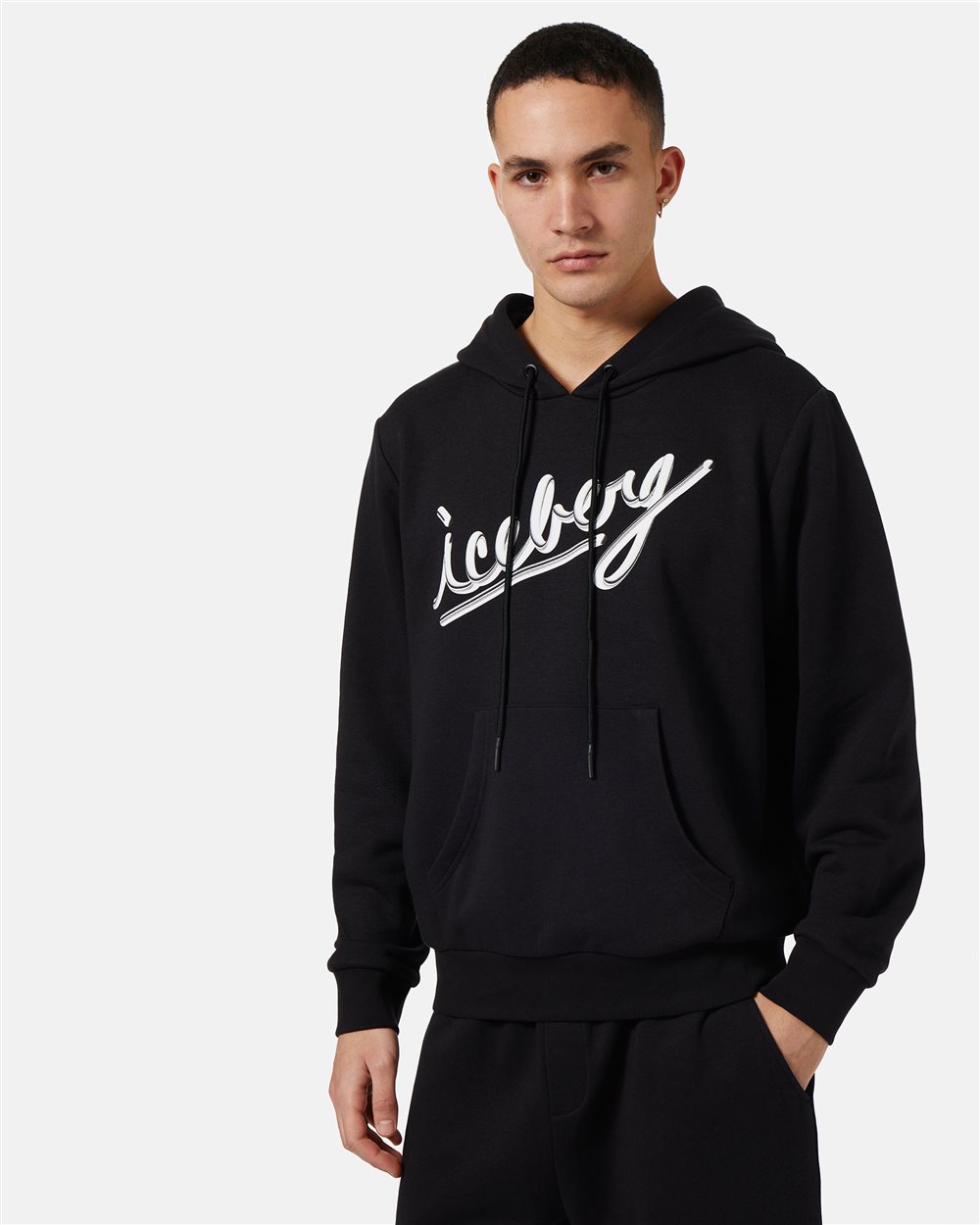 Sweatshirt with hood and logo - Iceberg - Official Website