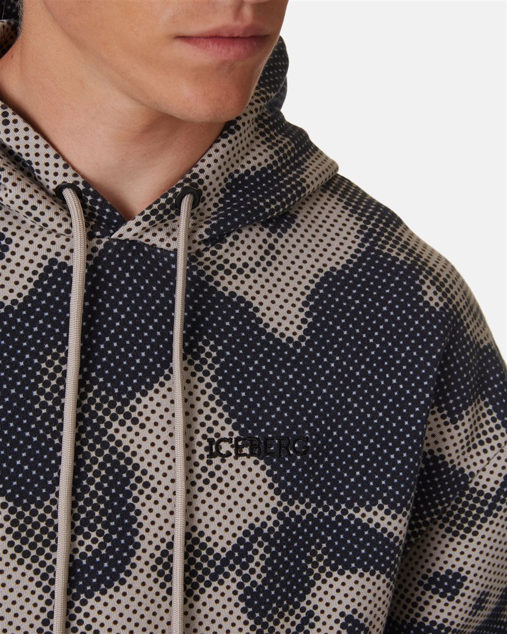 Sweatshirt with pixel print and logo - Iceberg - Official Website