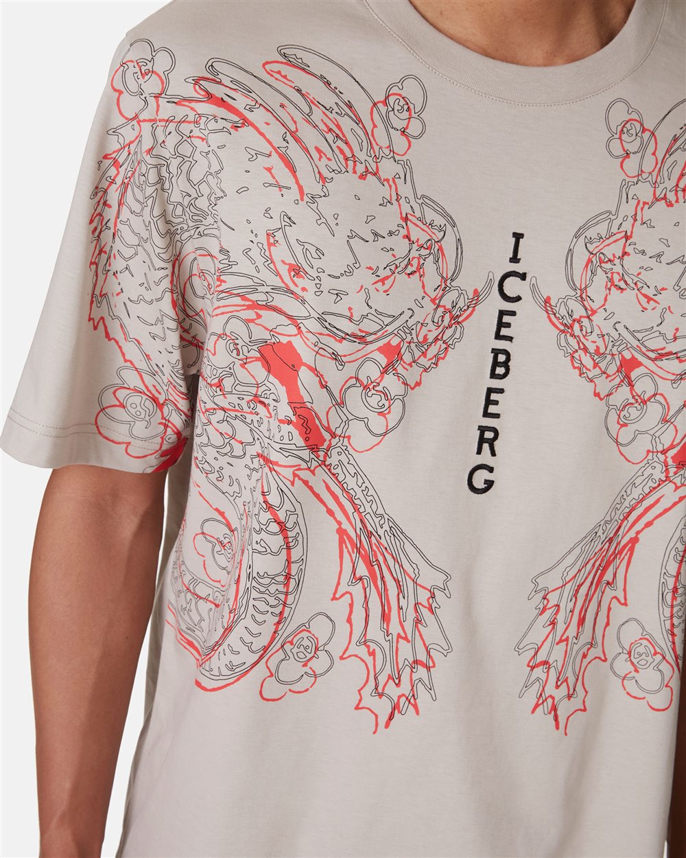 T-shirt con grafiche orientali e logo - Iceberg - Official Website