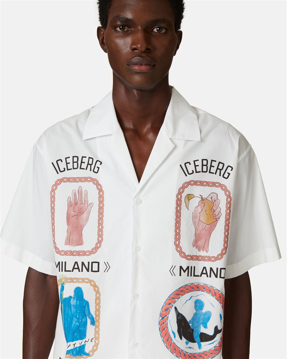 Camicia con logo stampe Roma - Iceberg - Official Website