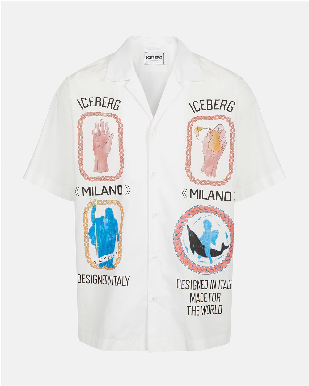 Shirt with logo and Rome prints - Iceberg - Official Website