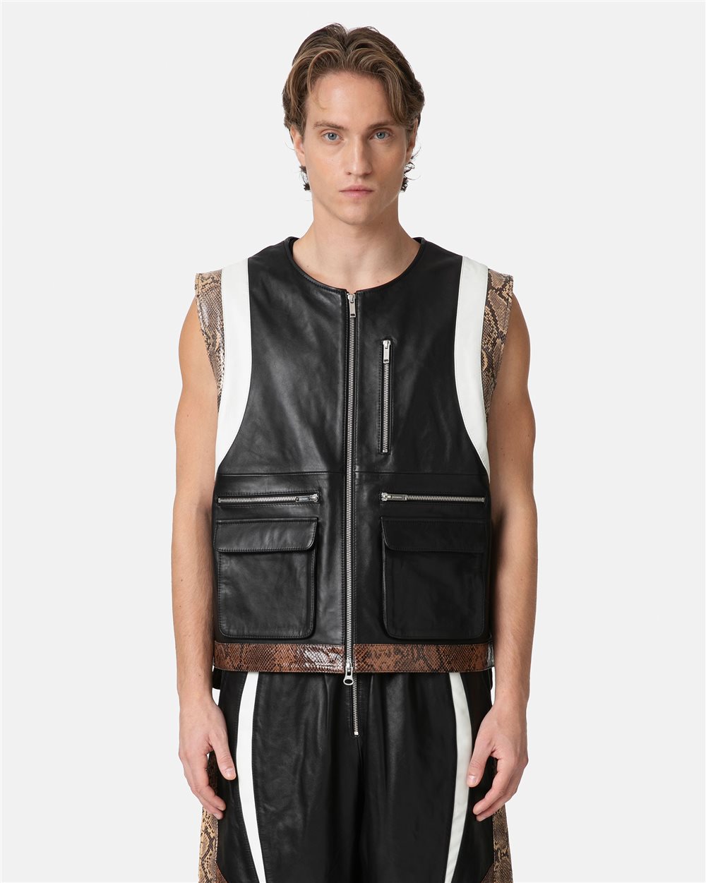 Eco-leather vest with logo - Iceberg - Official Website