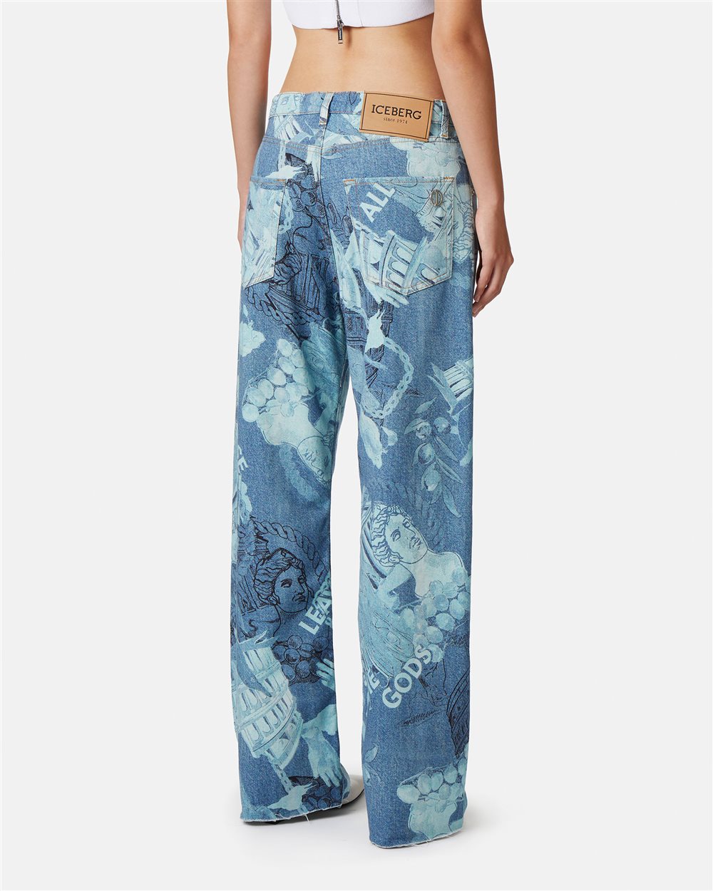 5 pocket jeans with Roma print - Iceberg - Official Website