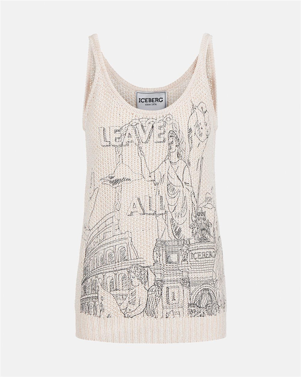 Tank top with Roma embroidery - Iceberg - Official Website