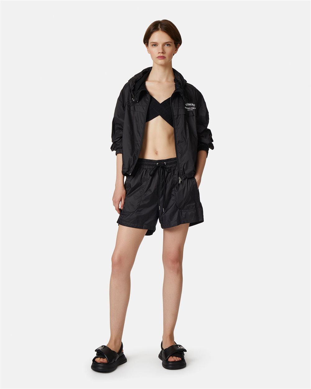 Nylon shorts with logo - Iceberg - Official Website