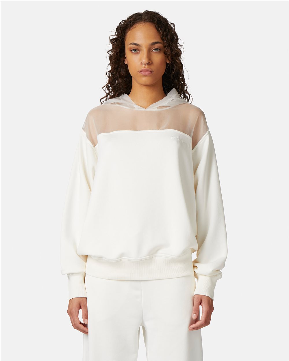 Sweatshirt with logo and organza details - Iceberg - Official Website