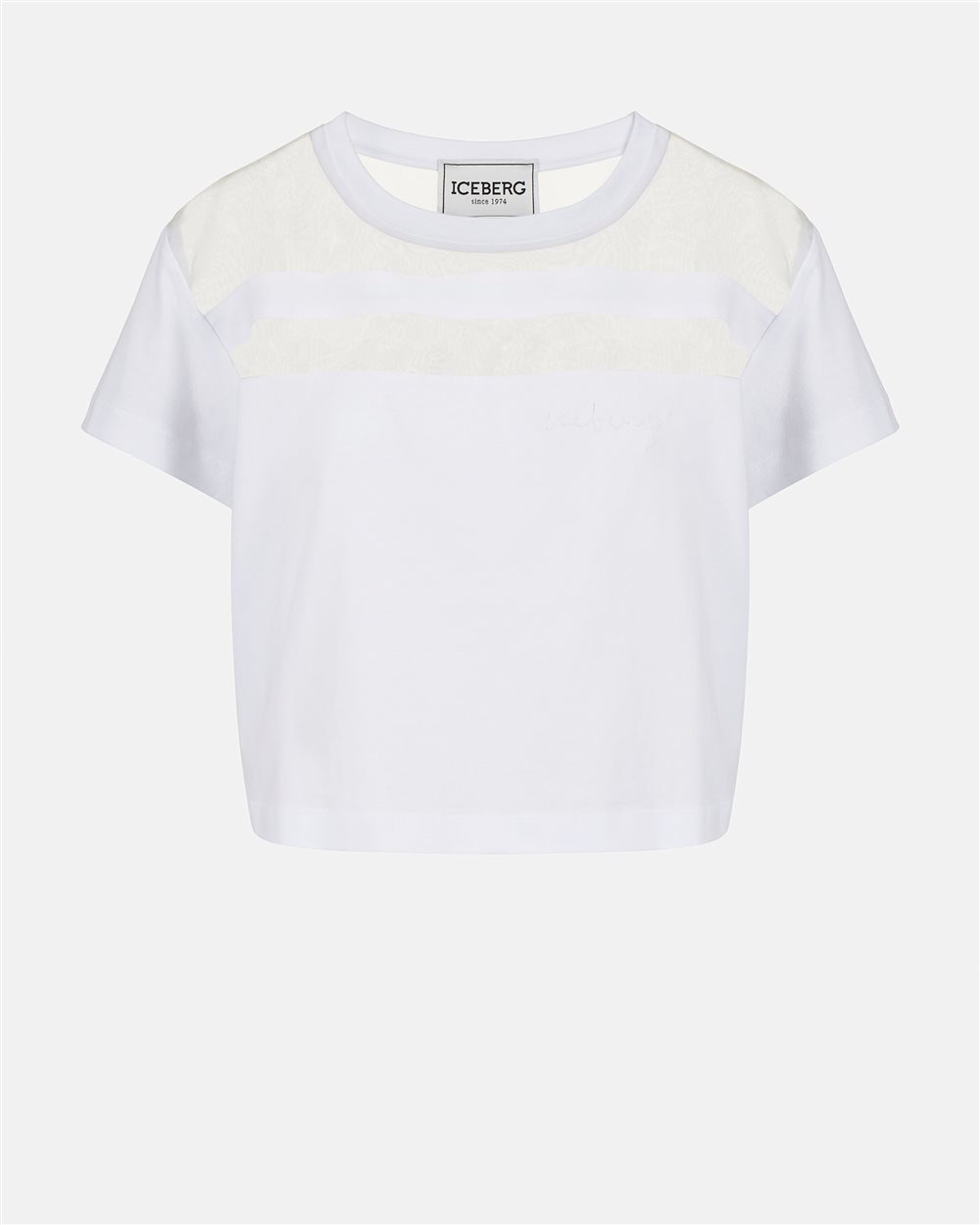 T-shirt in cotone e organza - Iceberg - Official Website
