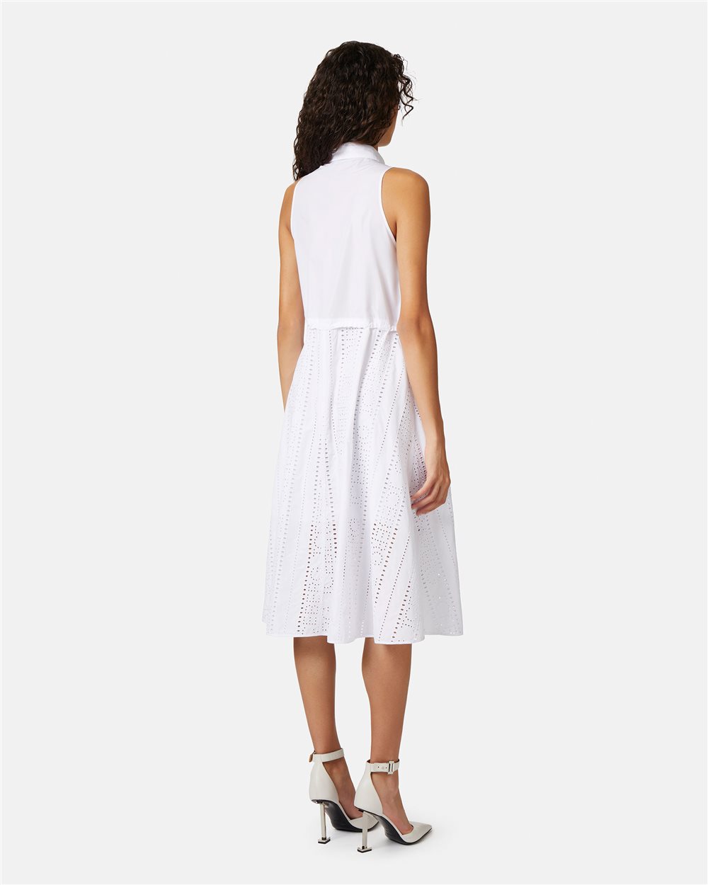 Broderie anglaise dress with logo - Iceberg - Official Website