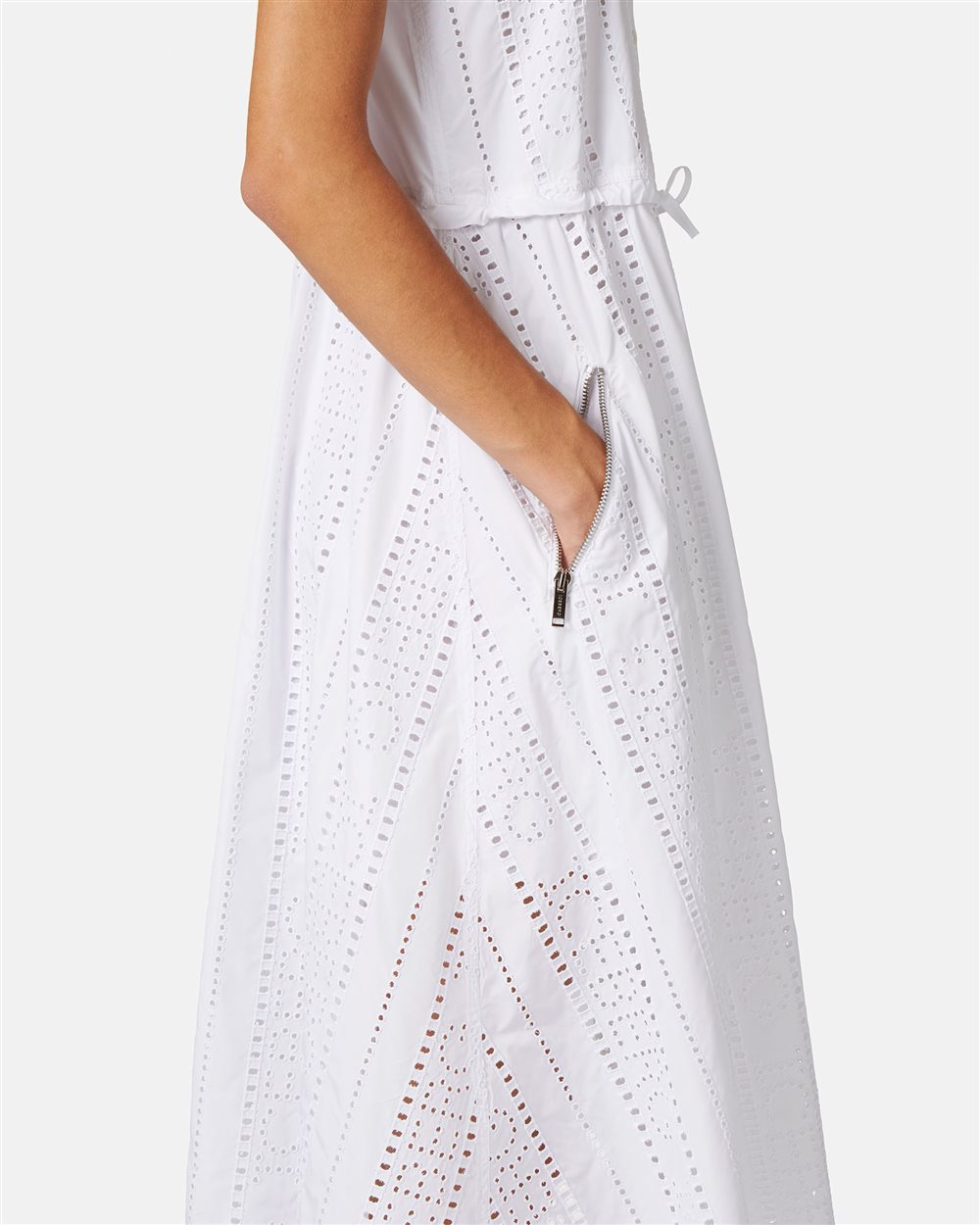 Broderie anglaise dress with logo - Iceberg - Official Website