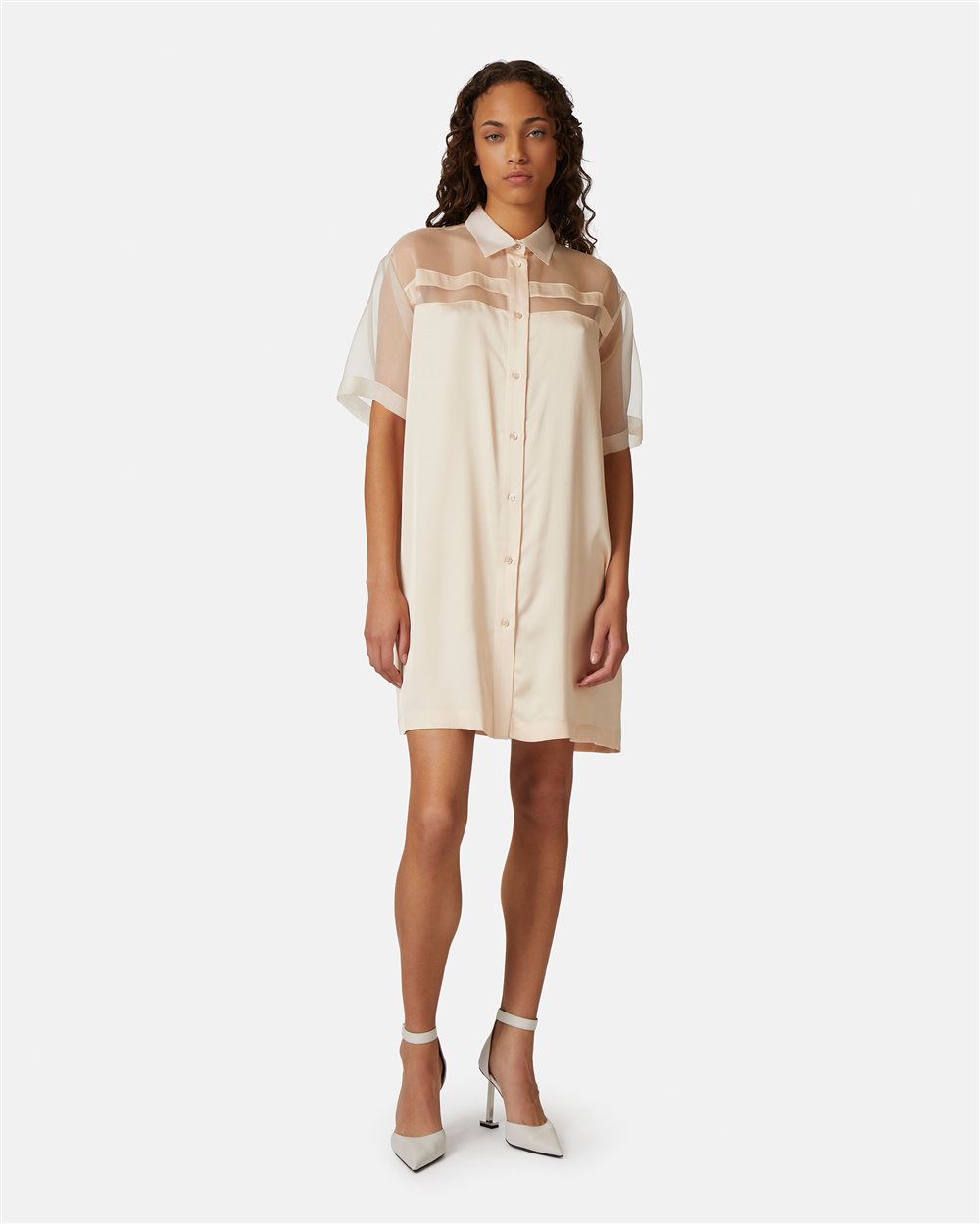 Shirt dress in satin and organza - Iceberg - Official Website