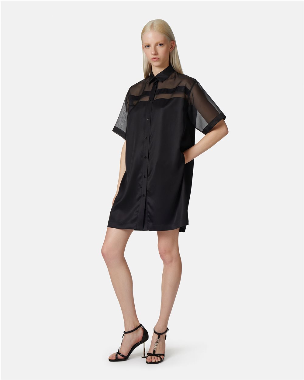 Shirt dress in satin and organza - Iceberg - Official Website