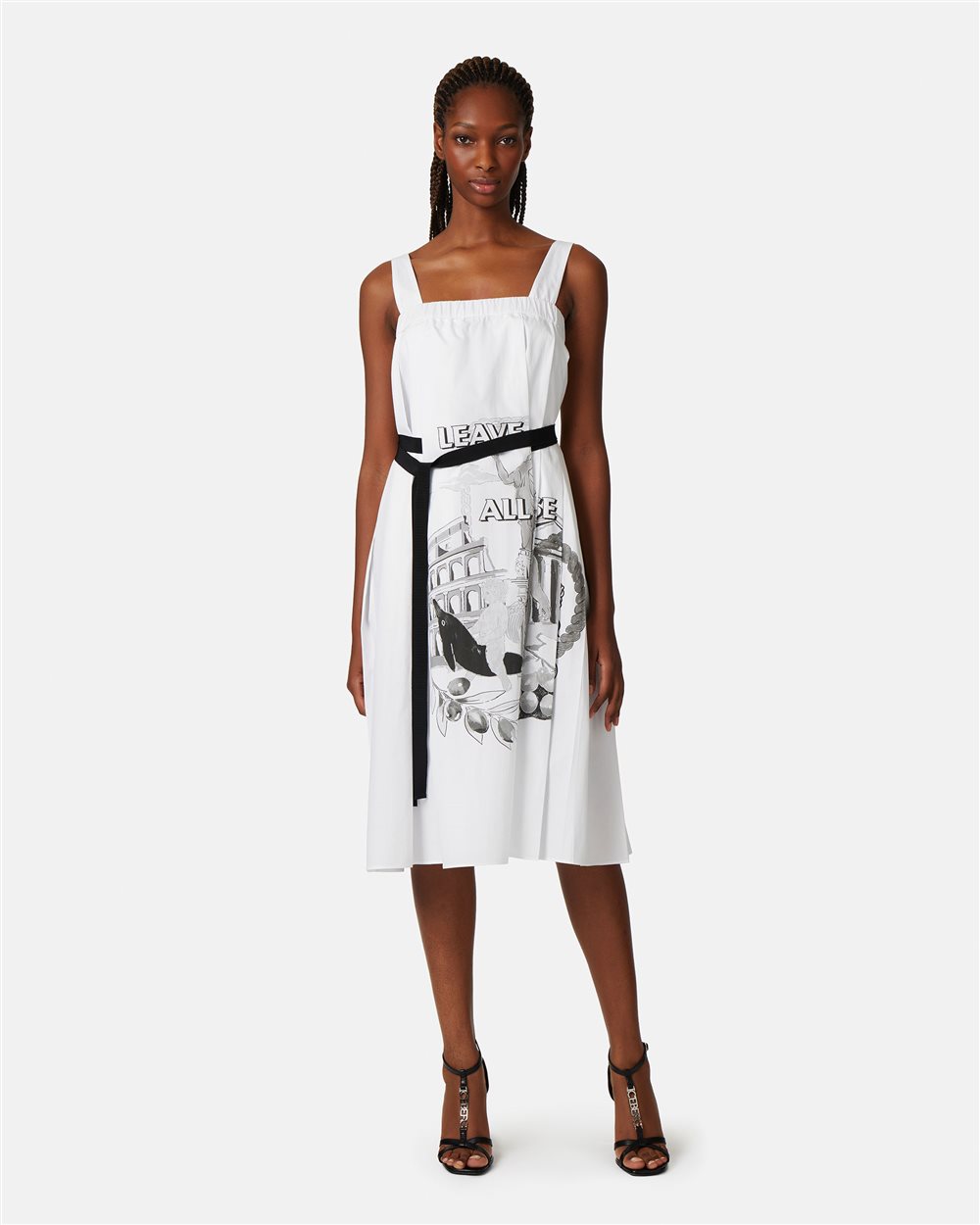 Pleated dress with Roma print - Iceberg - Official Website