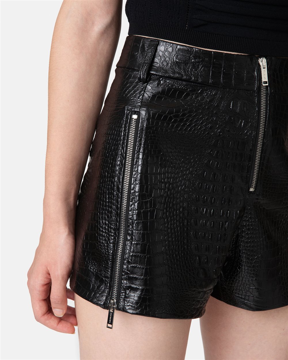 Shorts in eco-pelle stampa coccodrillo - Iceberg - Official Website