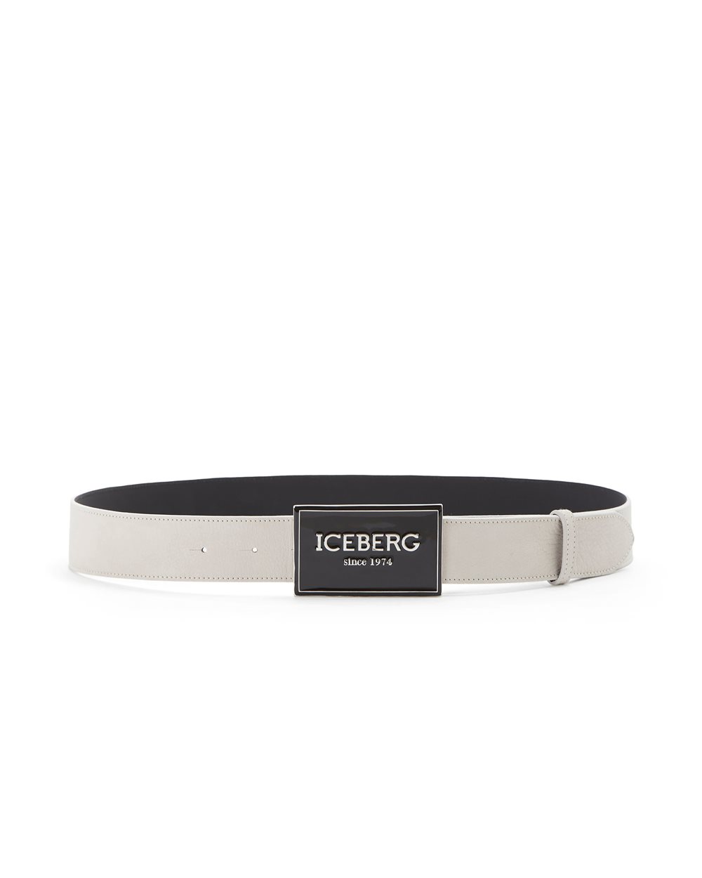Leather belt with logo buckle - Iceberg - Official Website