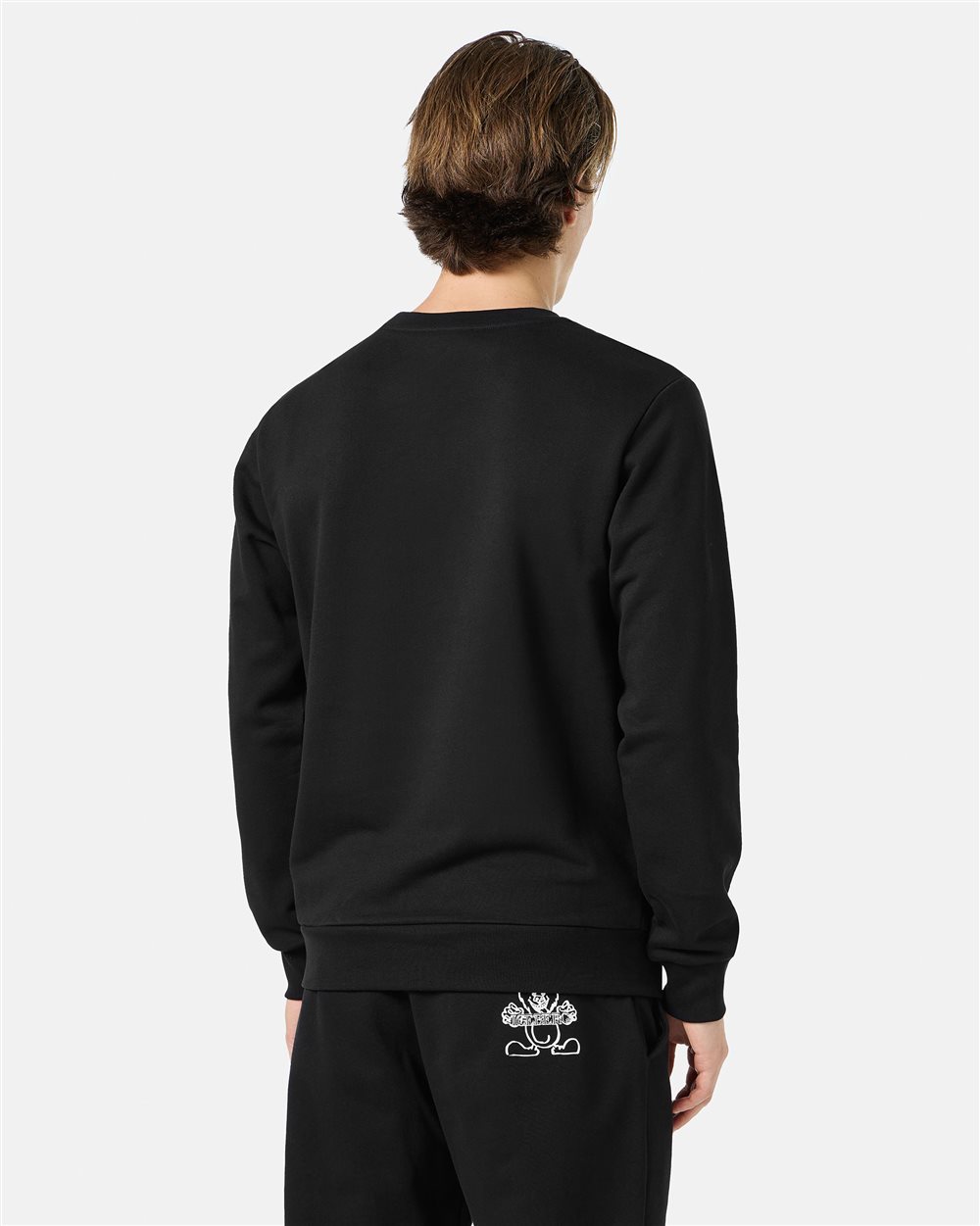 Black crewneck sweatshirt with embroidered Iceberg logo Iceberg