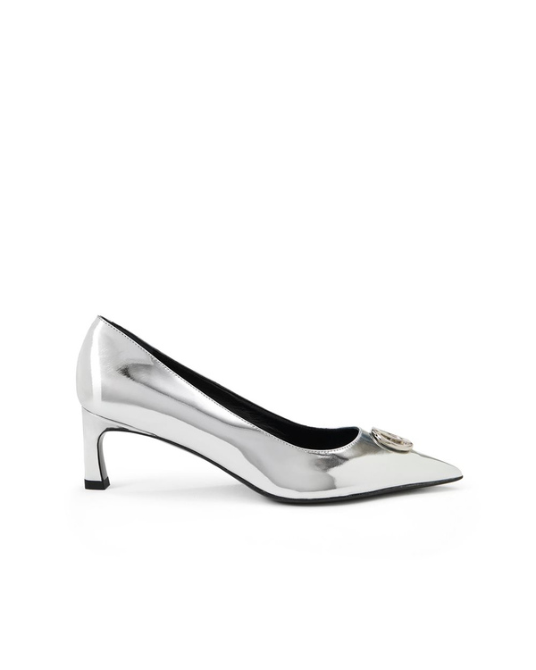 Silver grey kitten heel shoes on sale