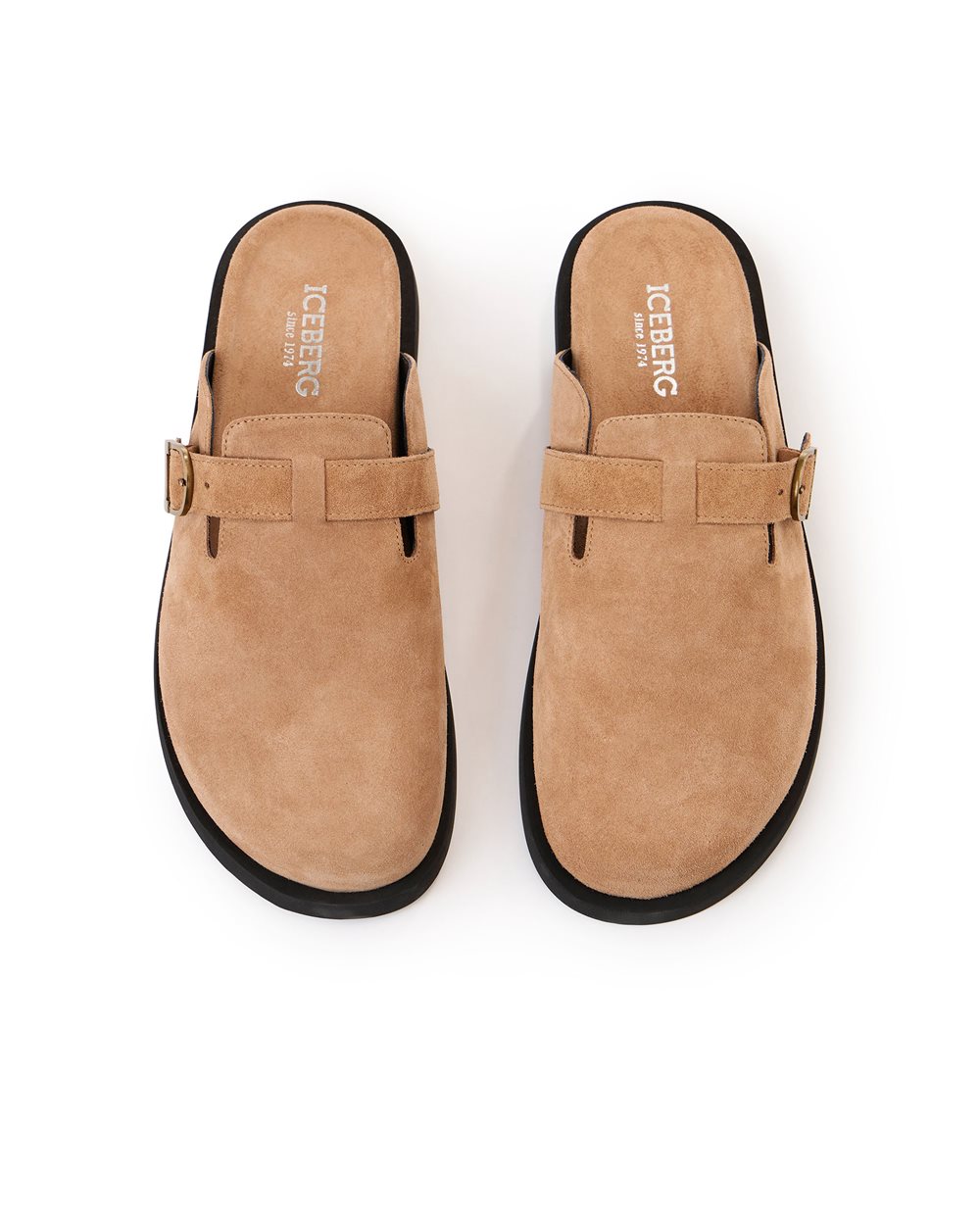 Low-cut mule slippers in terracotta color with strap and buckle - Iceberg - Official Website