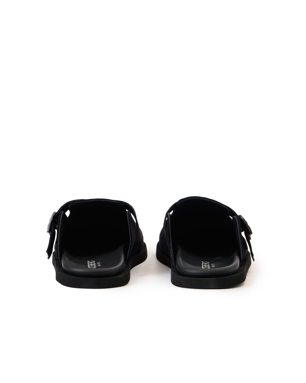 Low-cut black mule slippers with strap and buckle - Iceberg - Official Website
